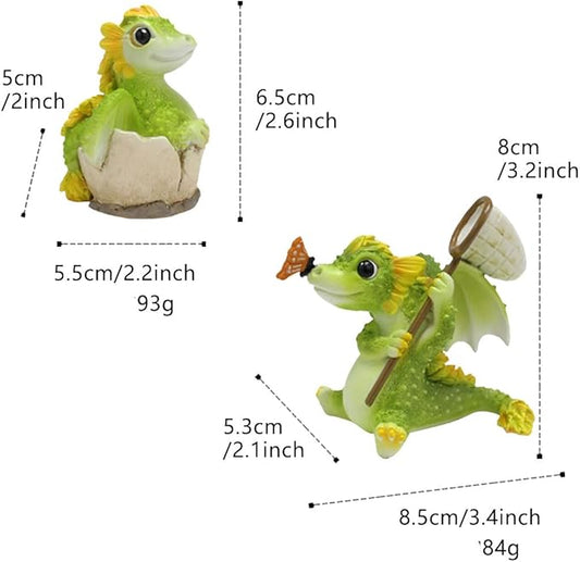 Garden Statue Resin Garden Figurine Creative Animal Statue Portable Garden Sculpture for Yard Lawn Porch Ornament 2PCS