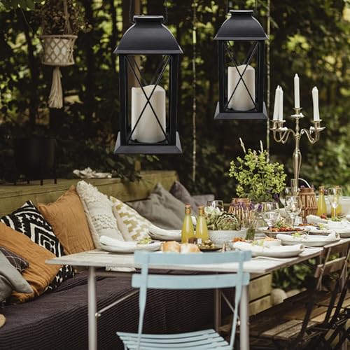 Solar Lanterns Outdoor - 12" Waterproof 2 Pack