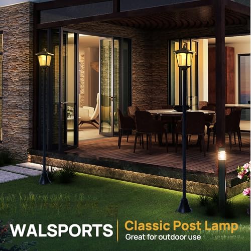 Solar Lamp Post Light 68" - 2 Pack Warm White