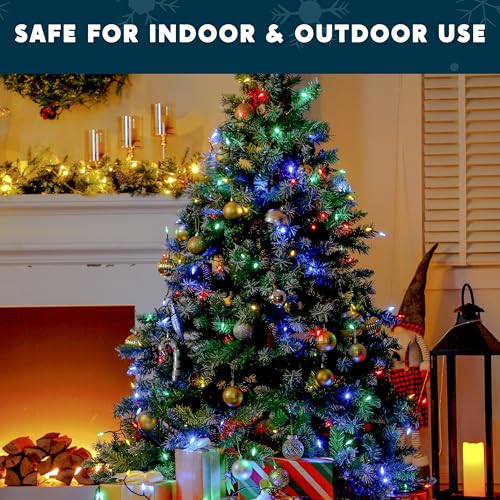 LED Christmas String Lights - 200 Count, 66.3FT, Multicolor, 8 Modes, Battery Operated