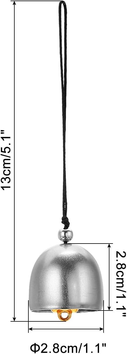 PATIKIL 3 Pcs Wind Chime, Hanging Bells Temple Bells Retro Outdoor Hanging Metal Chinese Wind Chime Round for Outside Garden Camping, Silver Black