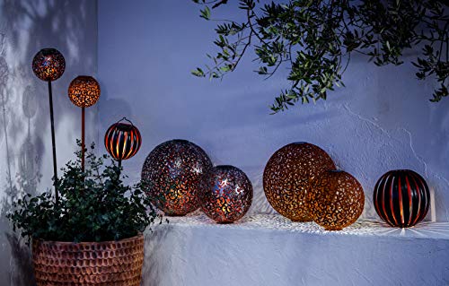 Dehner Luanda Solar Ball 30cm - Silver/Copper Metal
