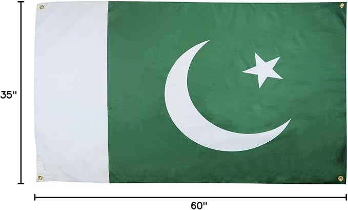 AZ FLAG Pakistan Flag 150 x 90 cm with 4 Eyelets for Balcony or Wall