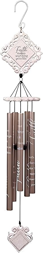 Carson Wind Chime-Vintage White-Faith (35")