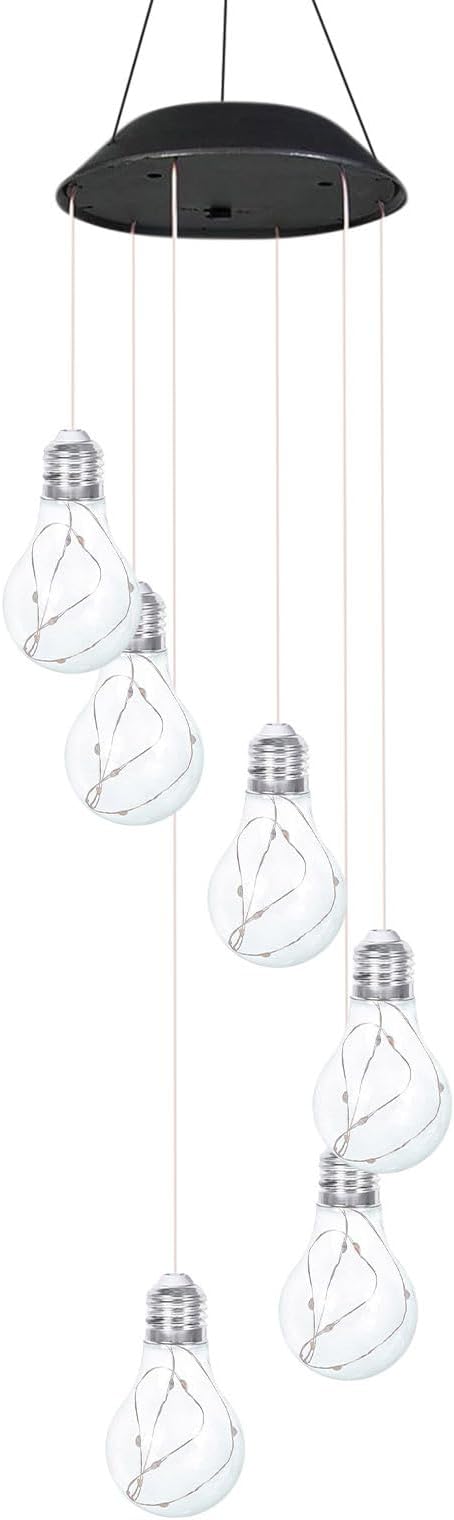 Multicolor Solar Wind Chimes for Outside, Solared Lights Outdoor Wind Chimes, Hanging Solar Powered Bulb Ball Lights for Home Party Yard Garden Christmas Decoration Gifts for Women Mom Grandma Teacher