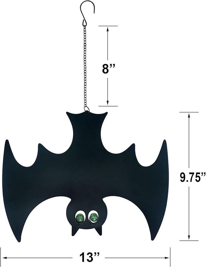 Outdoor Metal Bats, Halloween Decoration, Glow-in-The-Dark Hanging Bats, Silhouette Pendant Outdoors, Halloween Decorative Animals, Set of 3