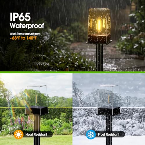 Solar Pathway Lights - Warm White, 8 Pack, 4 Modes