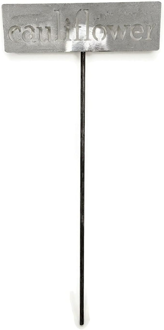 Classic Metal Garden Markers 19 Inches Tall (cauliflower, Raw, Unfinished Steel (will rust with time))