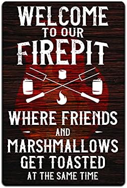 Backyard Patio BBQ Firepit 12 x 8 inch Meat temperature Magnet Sign (Toasted)