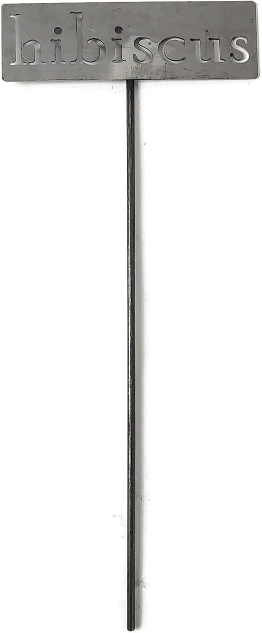 Classic Metal Garden Markers 19 Inches Tall (hibiscus, Raw, Unfinished Steel (will rust with time))