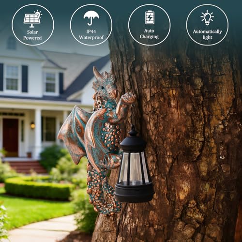 Solar Dragon Tree Decor - Hanging Statue with Lantern
