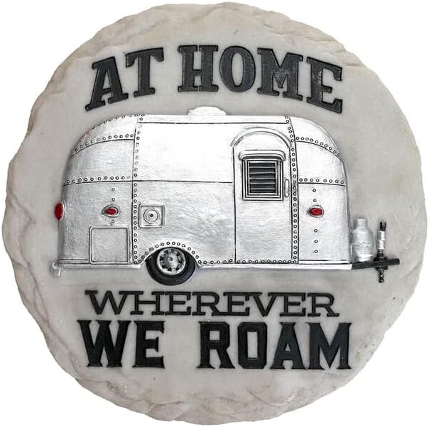 Spoontiques - Garden Décor - Airstream Camper Stepping Stone - Decorative Stone for Garden