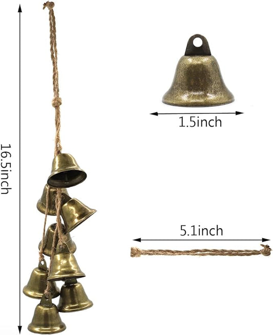 2 Pieces Witch Bells Protection for Door Knob Hanger Wind Chimes Witchy Things Clear Negative Energy Witchcraft Supplies for Boho Home Room Decor (Brown, 2)