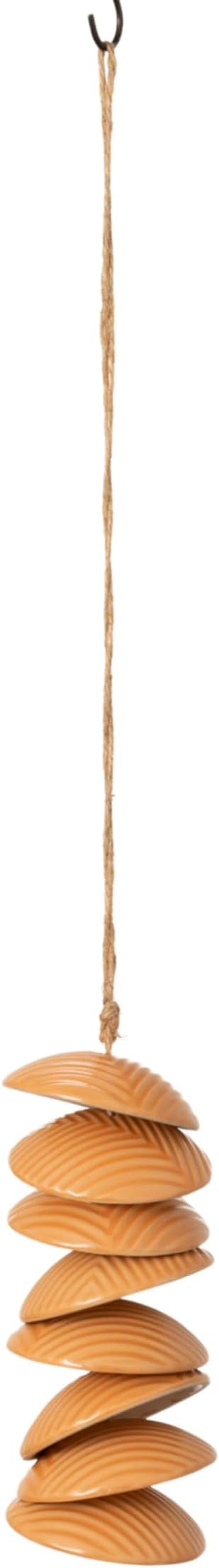 Woodstock Chimes Ceramic Disc Chime 26" Apricot Wind Chime for Outside, Ceramic Shell Design Chimes for Garden Porch, Patio Decor, Unique Gift CCAP