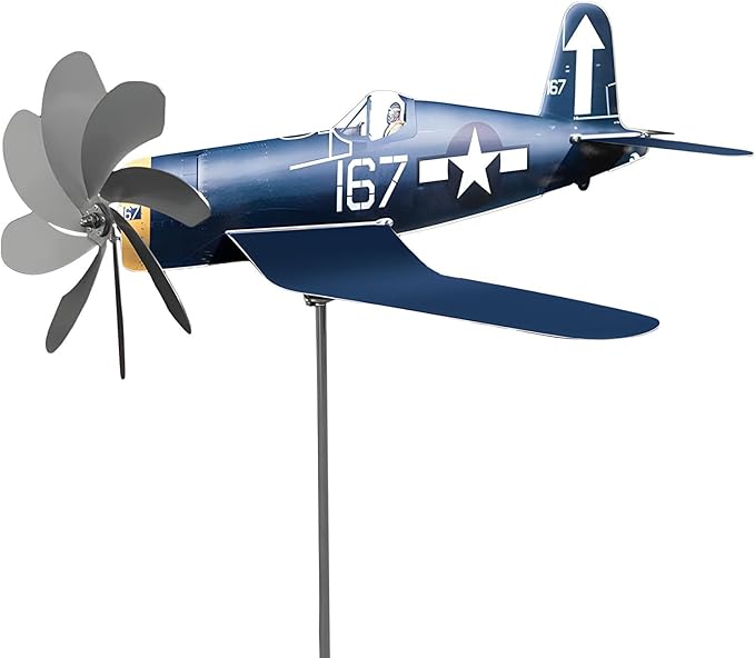 Airplane Wind Spinner, Airplane Weather Vane for The Yard Garden Wind Sculpture Windmill Aircraft Pinwheel Metal Handmade A-irplane W-eathervanes Windmill Outdoor Courtyard Decor Garden Pinwheels