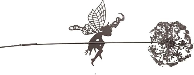 Fairies Wire Dandelion Stainless Garden Art Sculpture Steel Statue, Dancing Fairy Dandelion Garden Ornaments Art Decorations for Outdoor Yard Lawn Patio(G)
