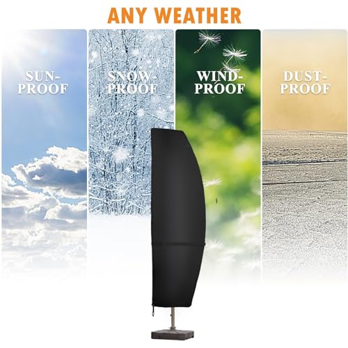 DOCEPERT Patio Umbrella Cover 420D Waterproof