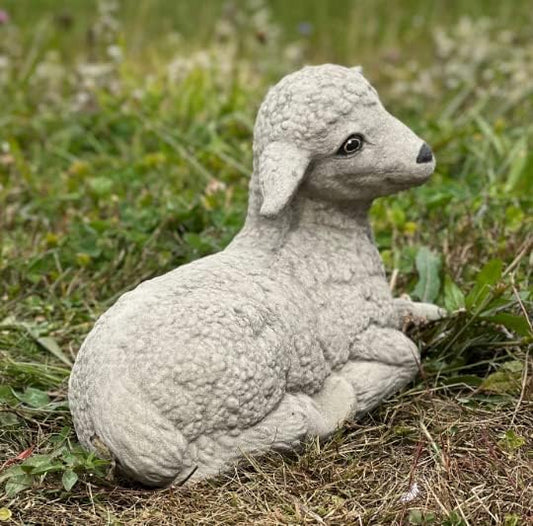 Generic Lamb Concrete Sheep Statue Garden Statuary Stone Lamb Sculpture Sheep Ornament Home and Garden Decoration
