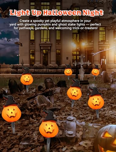 Halloween Pumpkin Pathway Lights - 4PC Set