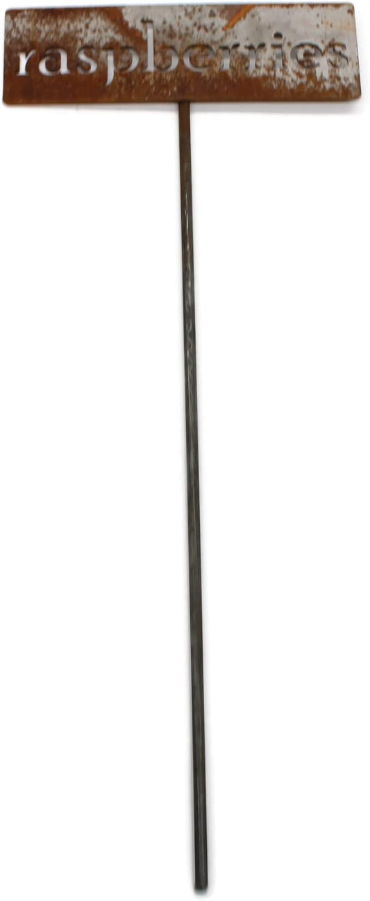 Classic Metal Garden Markers 19 Inches Tall (raspberries, Naturally Rusted)