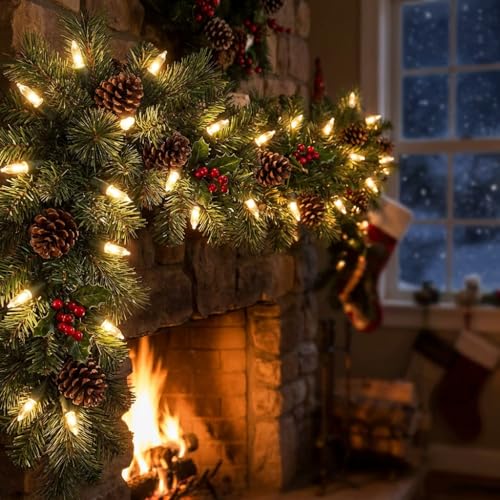 2 Pack 50LED Christmas String Lights 16FT - Warm White, 8 Modes & Timer