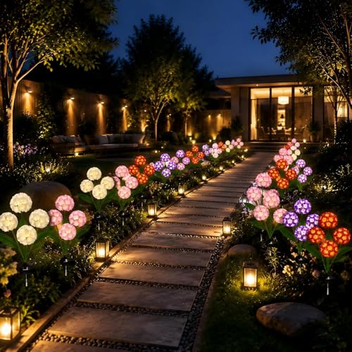 Solar Flower Lights - 2 Pack Windmill Ball Waterproof