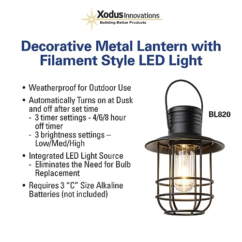 Xodus Battery LED Edison Lantern - 8 inch