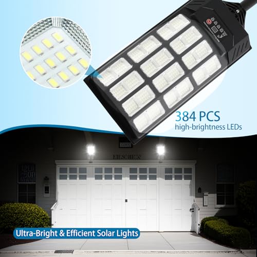 Solar Street Lights Outdoor - 38000LM, Motion Sensor, Remote (2 Pack)
