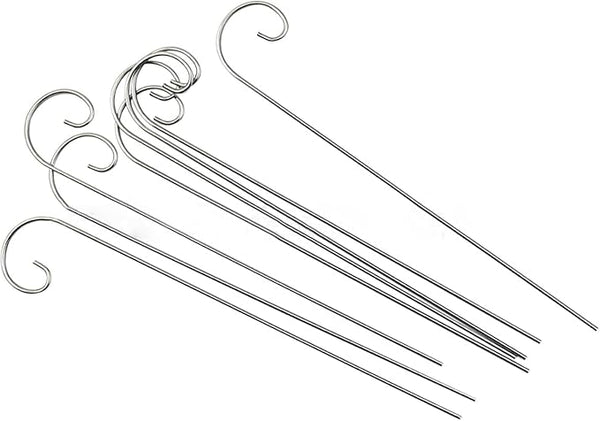 20 Pcs Silver 20cm Plant Label Hooks Markers Label Hanger Garden Plant Sign Stake Rustproof Deformed Garden Sign Hooks Hanging Rods for Flower Planter Plant Container Accessories