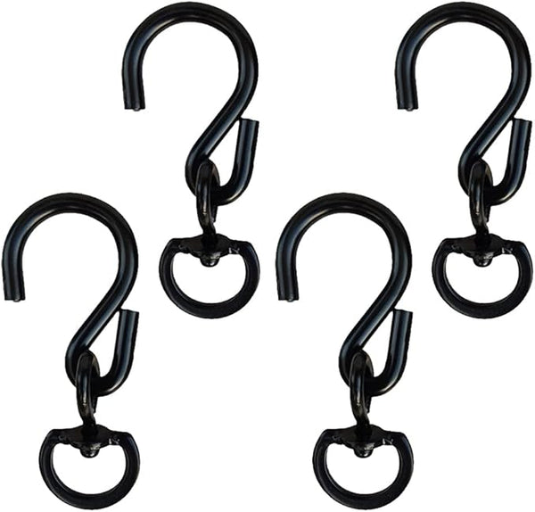 SOFTMED Swivel Plant Hanger Hooks 4PACK, Swivel Hooks for Hanging Plants Heavy Duty (Black-4pcs)