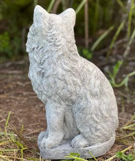 Cat Garden Statue Kitten Memorial Sitting cat Concrete Figure Outdoor Statue Pet Memorial Stone Cat Loss Gift Realistic Garden Decor