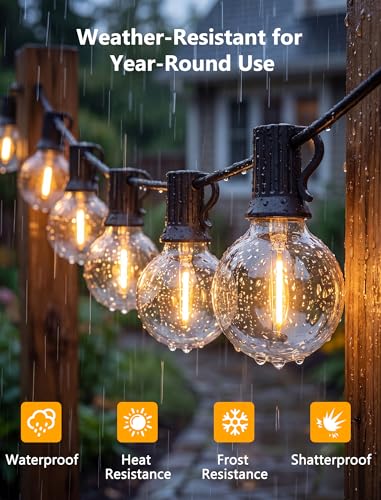 50FT G40 LED String Lights - Waterproof Warm White