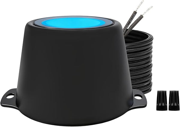 5W Submersible LED Pond Lights, Blue Color 12V Wired Low Voltage Outdoor Underwater Spot Lights for Pond Fountain Waterfall, 45° Beam Angle, IP68 Waterproof Stainless Steel, Black, 1PK