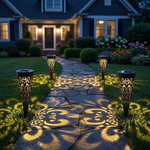Solar Lights Outdoor - 4 Pack Waterproof