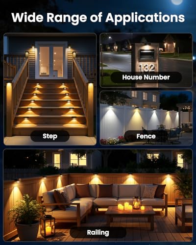 Solar Deck Lights - Outdoor Waterproof 8-Pack