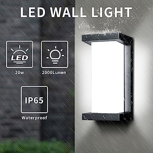 Outdoor Wall Sconce - 20W Black 3000K LED Light