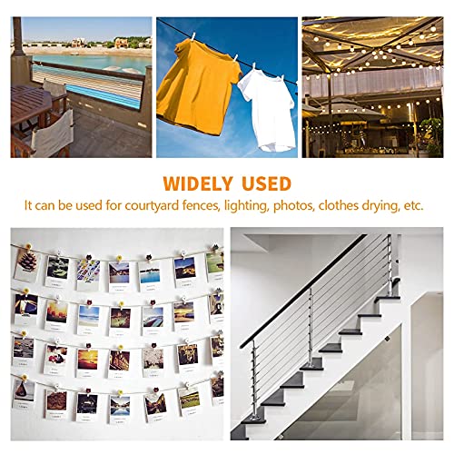 String Light Hanging Kit - 164 Ft Stainless Steel Wire Rope
