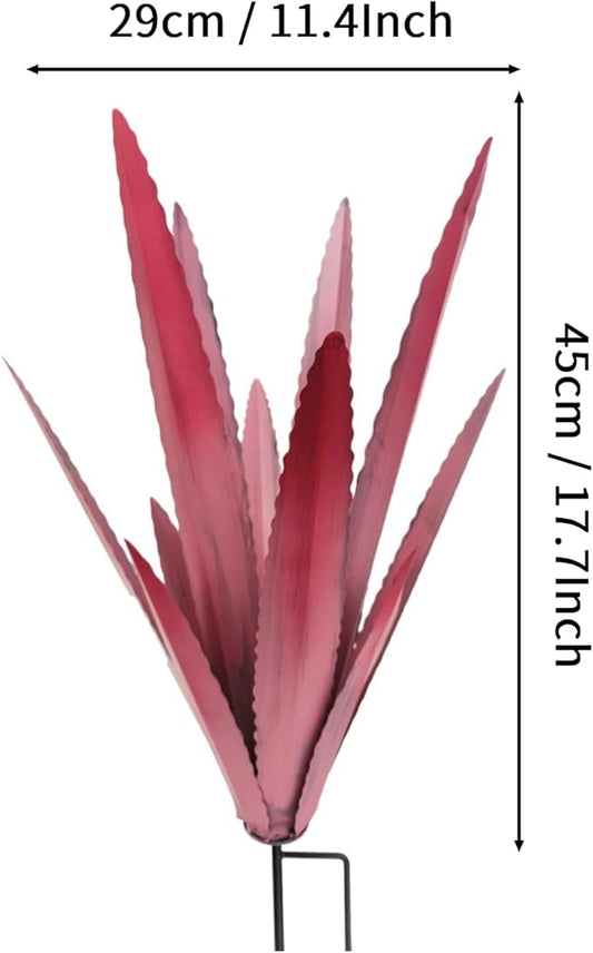 Rustic Metal Tequila Agave Sculpture, Wind Resistant Vivid Iron Plant Statue Figurines Ornament for Country Garden Courtyard Lawn Patio Decor, Metal Yard Art Holiday Outdoor Decorations (C)