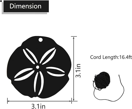 Replacement Wind Catcher, Wind Chime Sail Replacement with 16.4FT Nylon Cord, Metal Wind Chime Parts Replacement for Sympathy Wind Chimes and Wind Bells, Sand Dollar
