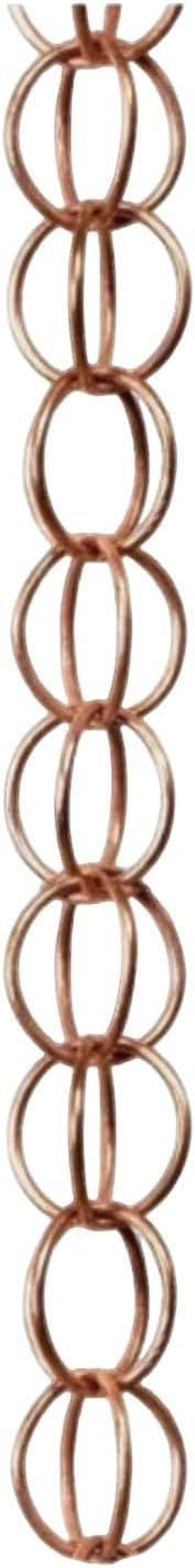 Faux Copper Interlocking Loop Rain Chain for Gutters and Downspouts Decorative Hanging Metal Rain Catcher Chain, Rustic Farmhouse Patio, Pergola & Backyard Decor