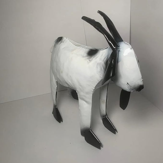 Decorative Rustic Metal Goat - Animal Metal Art, Home Metal Decor