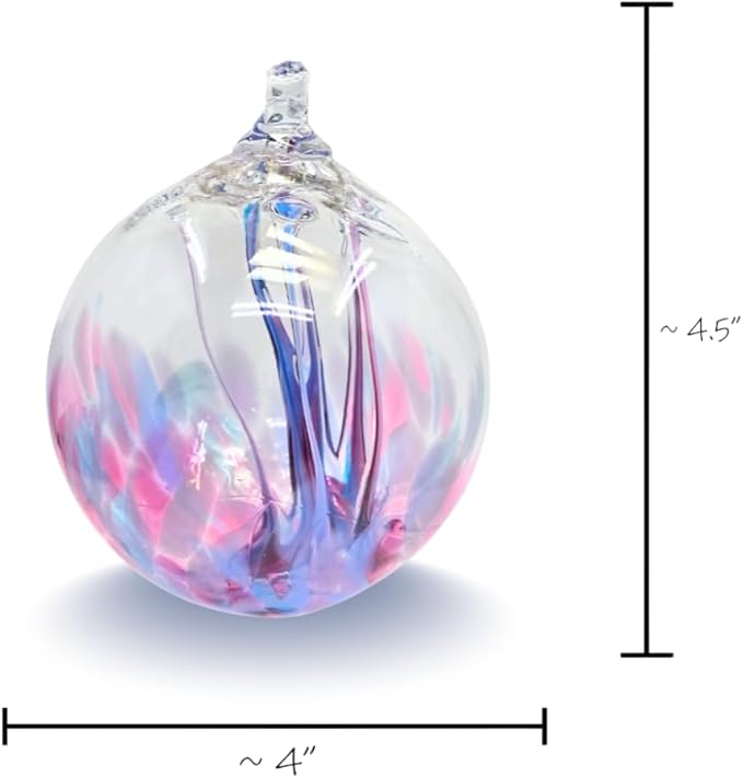 Luke Adams Handmade Glass Gazing Balls for Garden – Hand Blown Glass Gazing Ball for Yard Décor – Decorative Garden Globe (Hydrangea)