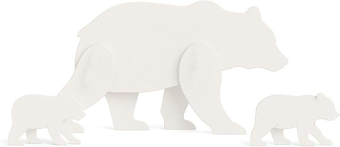 Black Bear Yard Art – All-Weather PVC Bear Family Garden Sculpture, Outdoor Wildlife Silhouette Decor for Lawn, Yard, Patio & Holiday Display (Black)