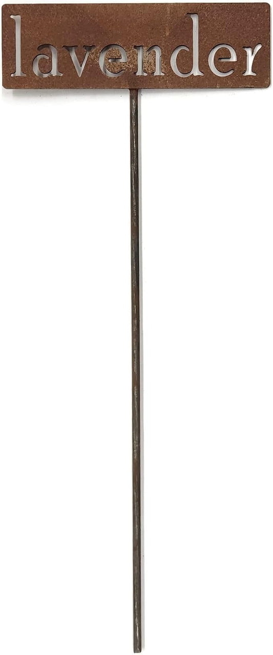 Classic Metal Garden Markers 19 Inches Tall (lavender, Naturally Rusted)