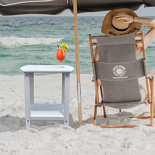 Adirondack 2-Tier HDPE Outdoor Side Table - Square