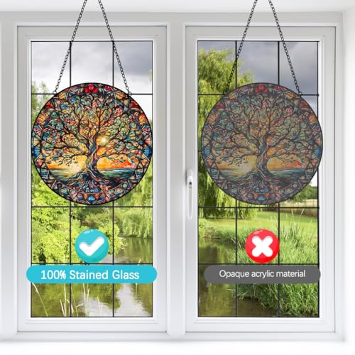 Tree of Life Suncatcher - Handmade Stained Glass