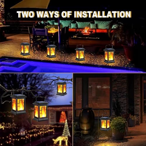 Solar Lantern - Outdoor Flickering Flame Hanging Light