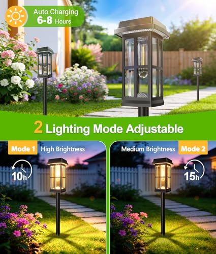 Solar Pathway Lights - 8 Pack Waterproof 15HR