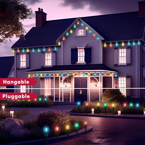 C9 LED Pathway Lights - 24 Pack, 30.75FT, Multicolor, Waterproof
