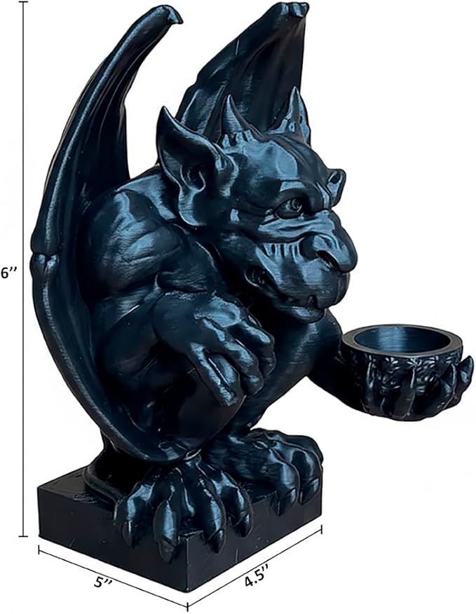 OLOMA Concrete Gargoyle Statue Gothic Garden Decor Heavy Outdoor Sculpture Made from Stone with Protective Resin Coating Weather Resistant Mythical Guardian for Yard Patio Entryway
